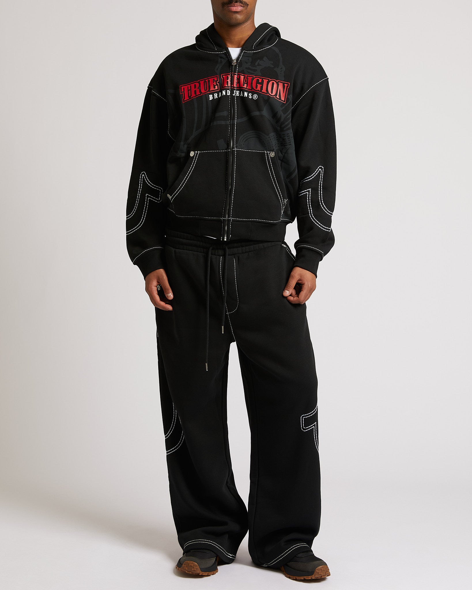 BAGGY BIG T SWEATPANTS - JET BLACK