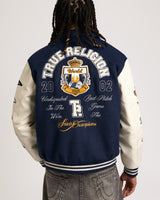 TR CREST WOOL VARSITY JACKET - MIDNIGHT BLUE