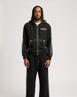 SUPER T BOXY ZIP UP - JET BLACK