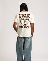 SS WAVY LOGO BUDDHA FACE TEE - WINTER WHITE