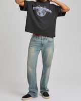 CHROME LOGO BOXY TEE - JET BLACK