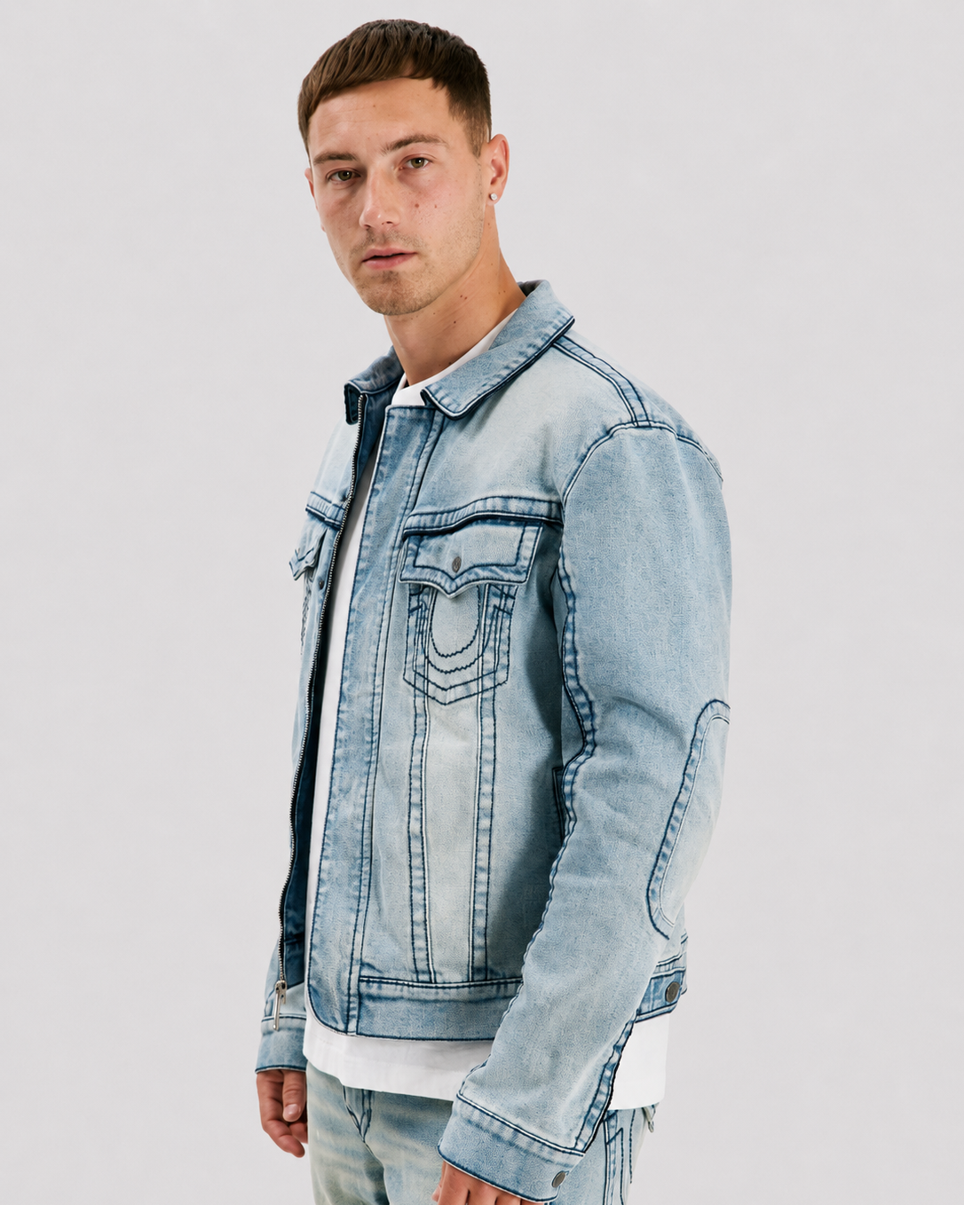 BIG T MOTO DENIM JKT - GSQL LIGHT DAWN WASH