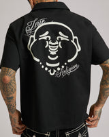 SS FULL ZIP BUDDHA SHIRT - BLACK