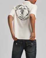 SS FULL ZIP BUDDHA SHIRT - WINTER WHITE