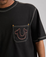 ROPE HEAVY BOXY TEE - JET BLACK