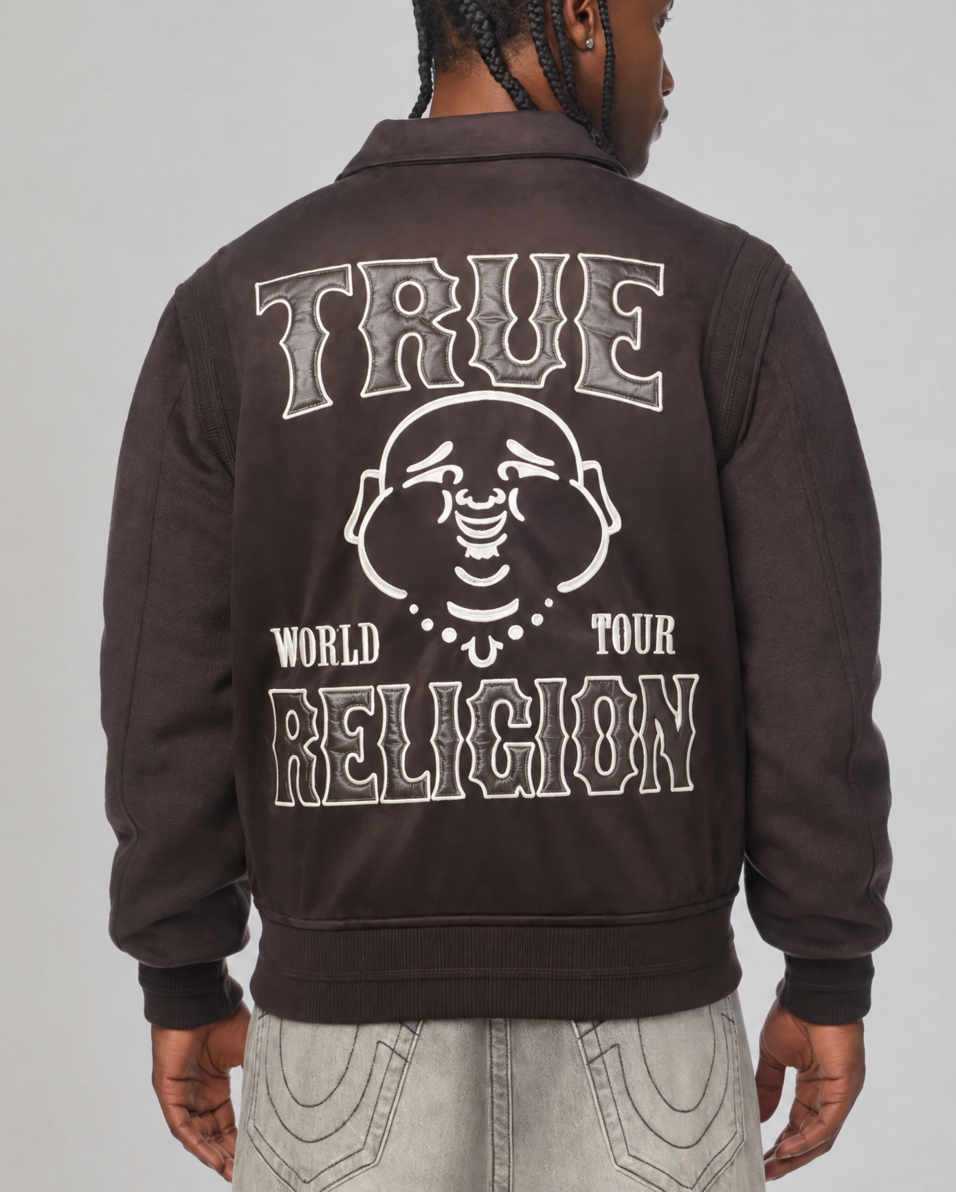 TR SUEDE BOMBER JACKET - GROUND COFFEE