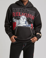 TRUE NO 1 BIG T HOODIE - JET BLACK