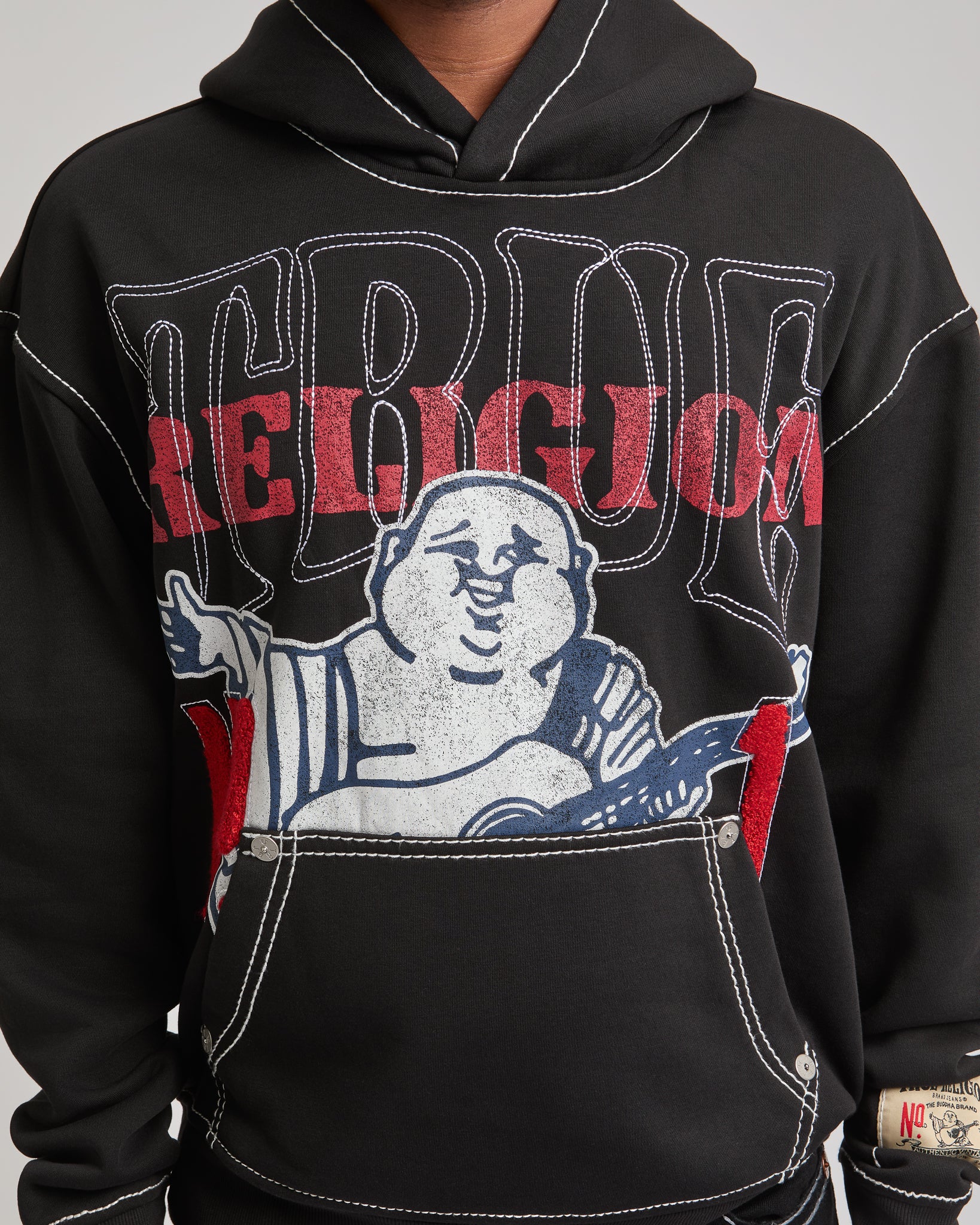 TRUE NO 1 BIG T HOODIE - JET BLACK