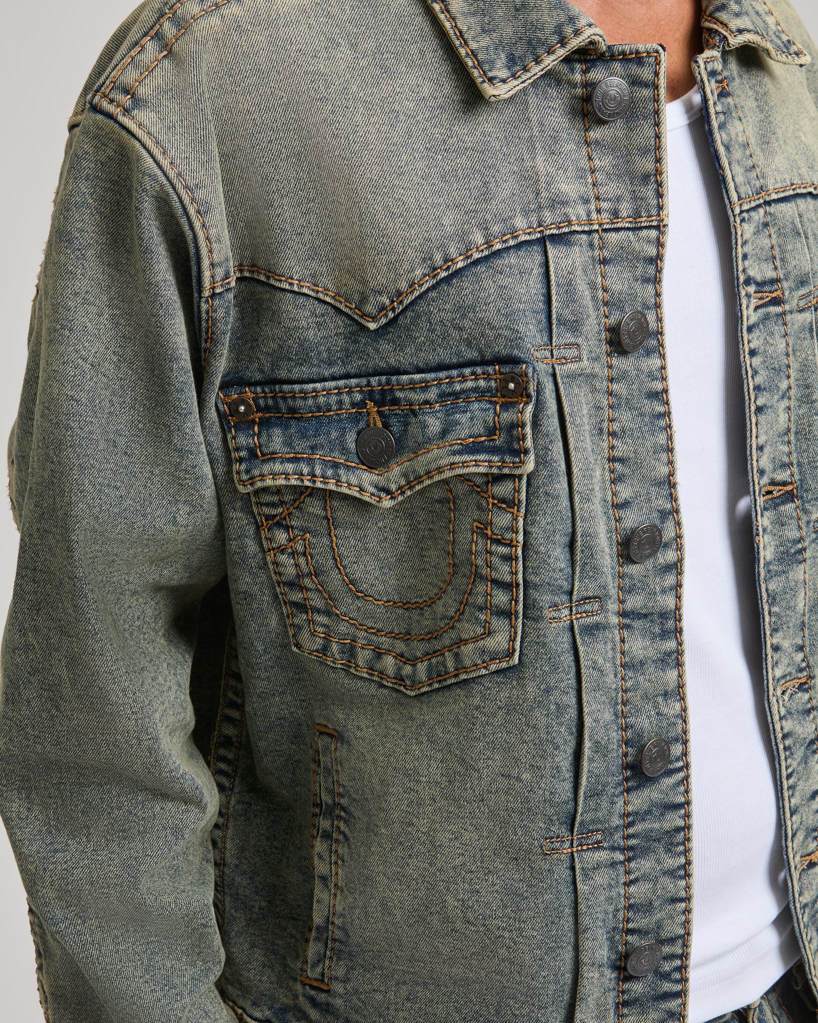 BIG T OVRSIZED DENIM JACKET - DESERT LOOP FADE MEDIUM WASH