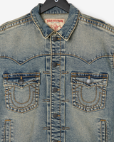 BIG T OVRSIZED DENIM JACKET - DESERT LOOP FADE MEDIUM WASH