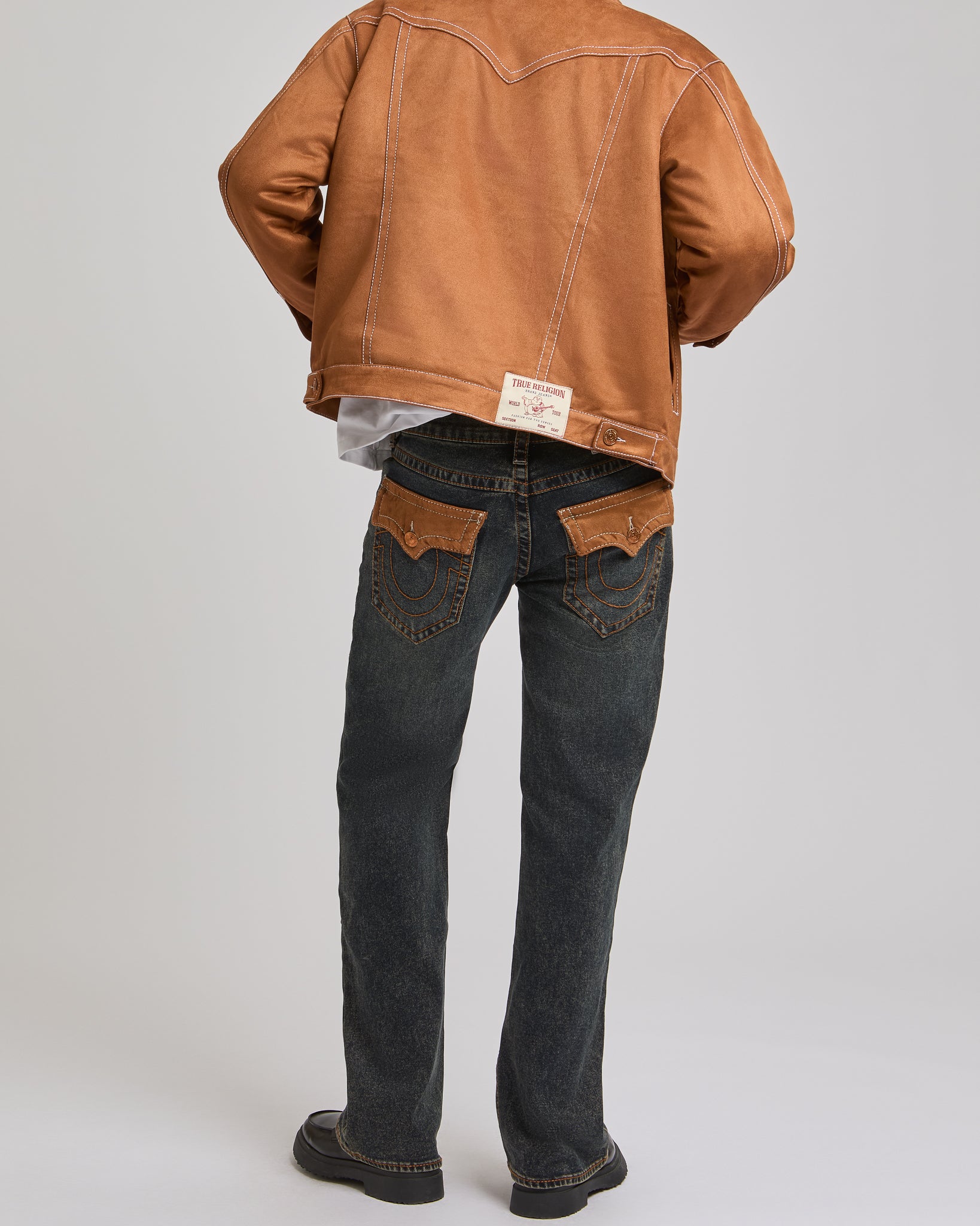 BILLY BIGT FLP ULTRASUEDE 34IN - OILSKIN DUST FADE DARK WASH