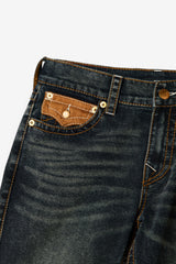 BILLY BIGT FLP ULTRASUEDE 34IN - OILSKIN DUST FADE DARK WASH