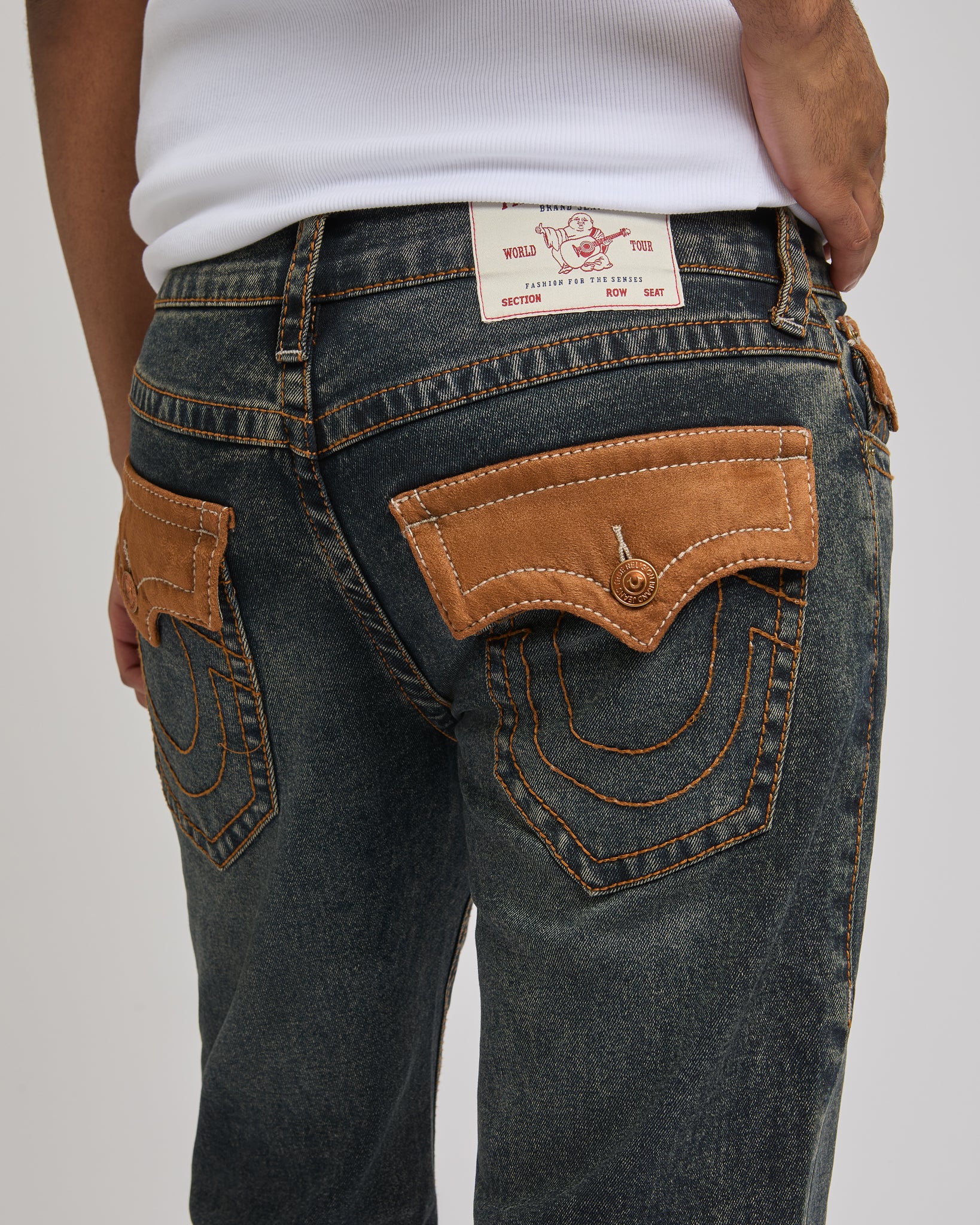 BILLY BIGT FLP ULTRASUEDE 34IN - OILSKIN DUST FADE DARK WASH