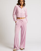 CRYSTL VELOUR STRAIGHT LEG - MAUVE MIST