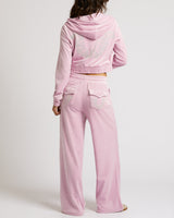 CRYSTL VELOUR STRAIGHT LEG - MAUVE MIST