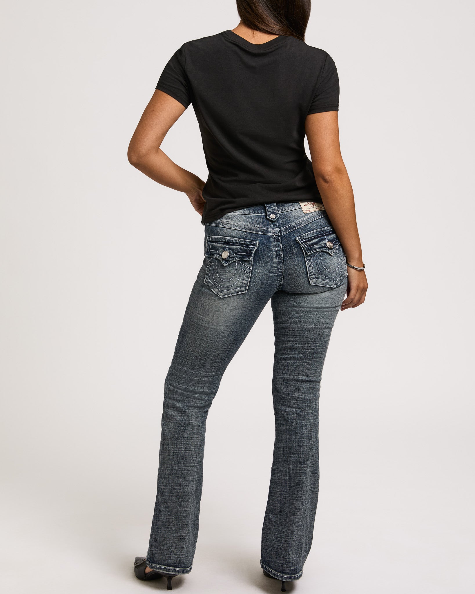 CRYSTAL BUDDHA CREW NECK TEE - JET BLACK