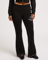 EMBROIDERED MR BIG T BOOTCUT - JET BLACK