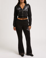 EMBROIDERED MR BIG T BOOTCUT - JET BLACK