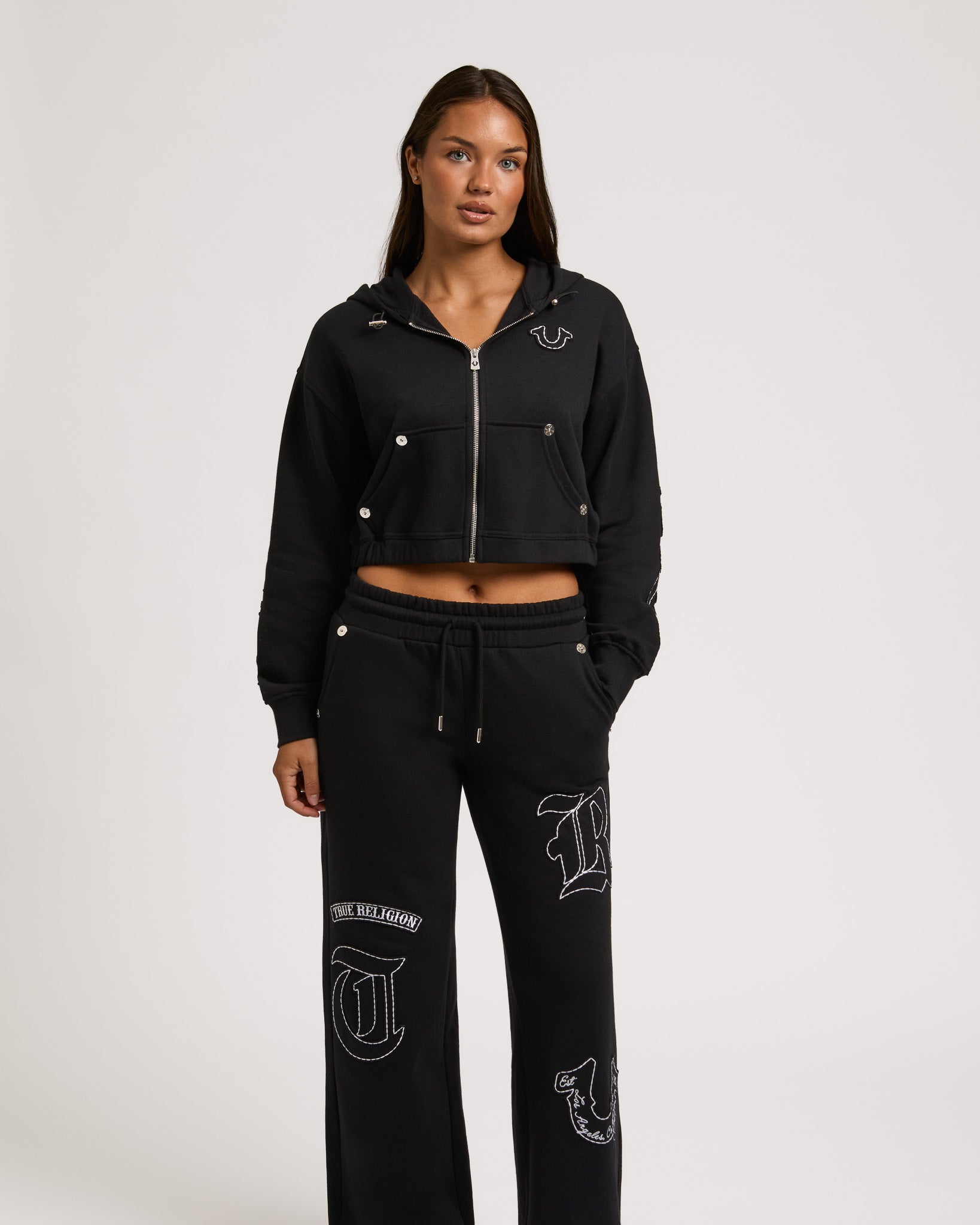 APPLIQUE RLX ZIP UP HOOD - JET BLACK