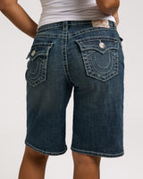 BAGGY DENIM JORT BIG T FLAP - BLUE RADIANCE