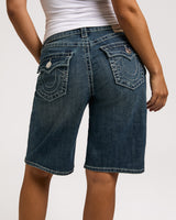 BAGGY DENIM JORT BIG T FLAP - BLUE RADIANCE