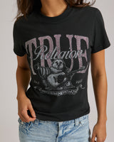 CRYSTAL BUDDHA CREW NECK TEE - JET BLACK