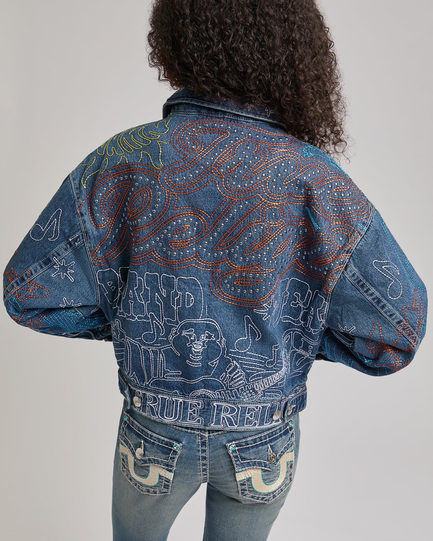 EMBROIDERED GF DENIM JACKET - SOFT HUSTLE