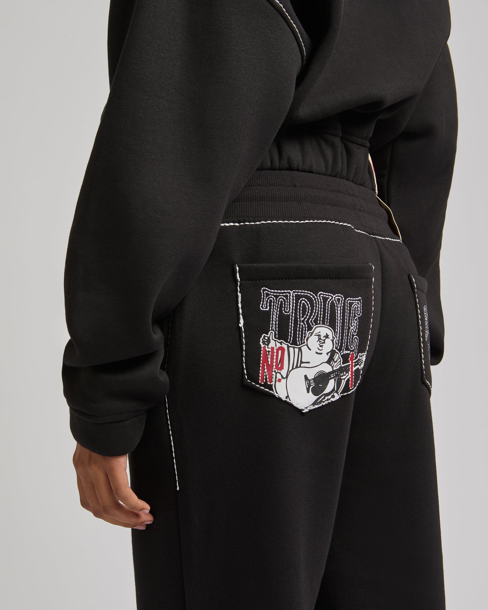 LR BIG T WIDE LEG SWEATPANTS - JET BLACK