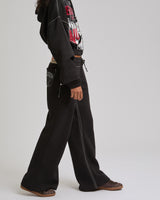 LR BIG T WIDE LEG SWEATPANTS - JET BLACK
