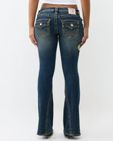 JOEY LR FLARE BIG T FLAP - DARK WASH W/ DESTROY