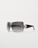 CRYSTAL SHIELD SUNGLASSES - JET BLACK