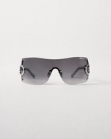 CRYSTAL SHIELD SUNGLASSES - JET BLACK
