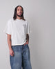 SS PRINT MESH STACKED LOGO TEE - WINTER WHITE