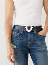HORSESHOE BUCKLE BELT - SILVER
