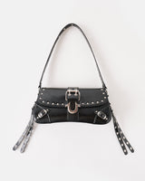 HS TASSLE STUD BAG - JET BLACK