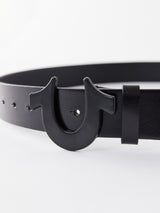 HORSESHOE BUCKLE BELT - BLACK